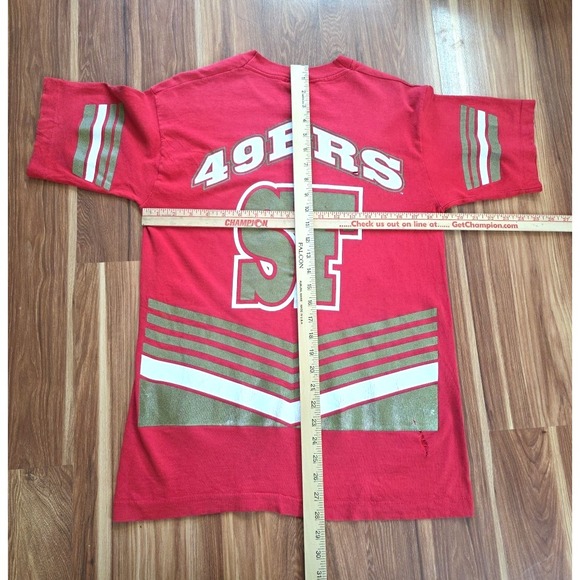 Vintage Salem‎ San Francisco 49ers All Over Double Sided T Shirt Medium NFL - Picture 15 of 15